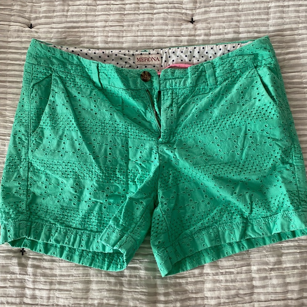 Women’s Green Merona Eyelet Shorts